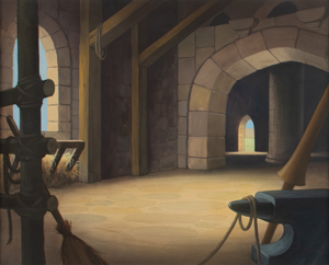 Lot #691 Castle interior hand-painted production background from Knight for a Day - Image 1