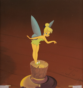 Lot #704 Tinker Bell color model production cel on a production background from Peter Pan