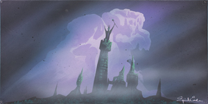 Lot #722 Eyvind Earle concept storyboard painting of Maleficent for Sleeping Beauty - Image 1