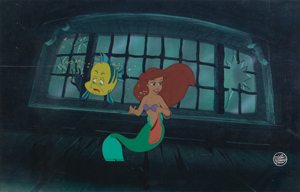 Lot #745 Ariel and Flounder production cels from The Little Mermaid - Image 1