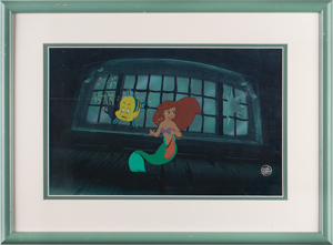 Lot #745 Ariel and Flounder production cels from The Little Mermaid - Image 2