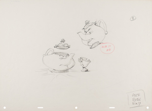 Lot #838 Mrs. Potts and Chip production layout drawing from Beauty and the Beast - Image 1