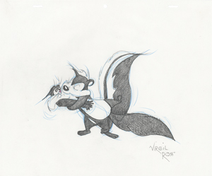 Lot #871 Pepe Le Pew original drawing by Virgil Ross - Image 1