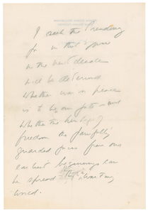 Lot #38 John F. Kennedy Historic 3-Page Handwritten Draft for his Speech Announcing his Intention to Run for the Presidency in 1960 - Image 3