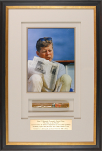 Lot #39 John F. Kennedy Personally-Owned Lighter Given to Dave Powers and Personally-Owned Cigar - Image 4