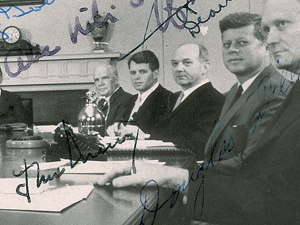 Lot #36 John F. Kennedy and Cabinet Extremely Rare Oversized Signed Photograph - Image 2