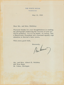 Lot #42 John F. Kennedy Signed Photograph and Typed Letter Signed on White House Stationery - Image 2