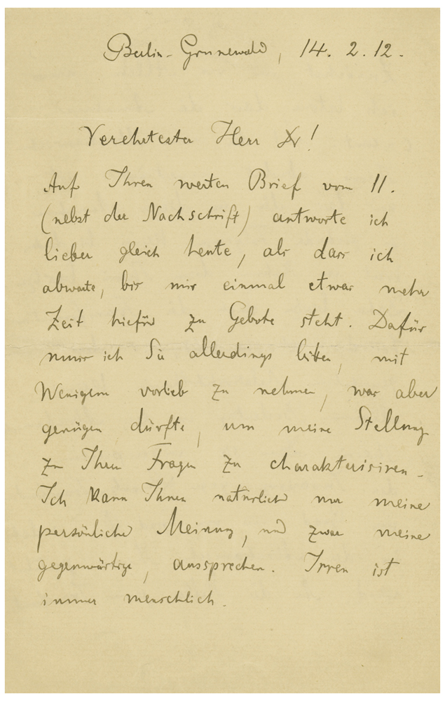 Lot #4011 Max Planck (February 14, 1912)