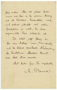Lot #4016 Max Planck (March 21, 1920) - Image 4