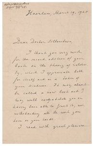 Lot #4023 Hendrik Antoon Lorentz Autograph Letter Signed on Silberstein's Theory of Relativity Textbook (March 19,1925) - Image 1