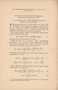 Lot #4004 Ludwik Silberstein Signed 'On Einstein's Gravitational Field Equations' Offprint Booklet - Image 3