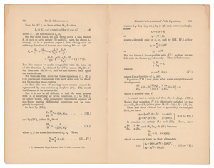 Lot #4004 Ludwik Silberstein Signed 'On Einstein's Gravitational Field Equations' Offprint Booklet - Image 6