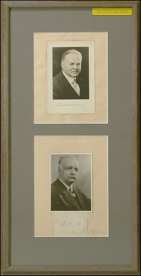 Lot #43 Herbert Hoover and Charles Curtis