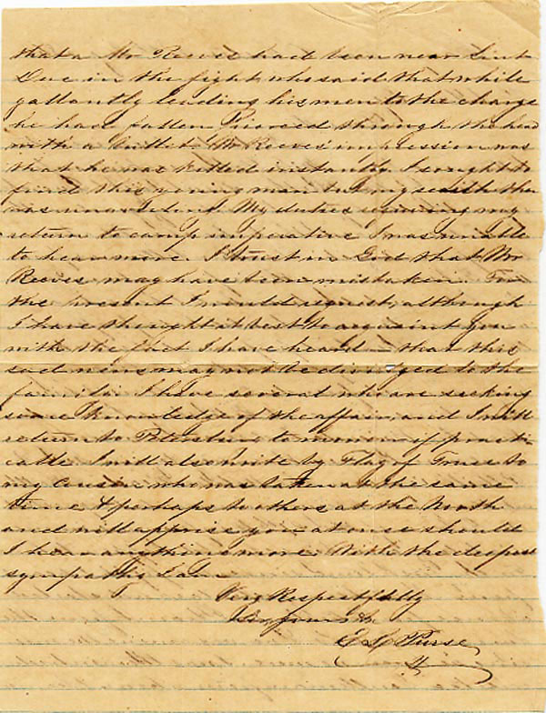 Lot #308 Civil War Letter