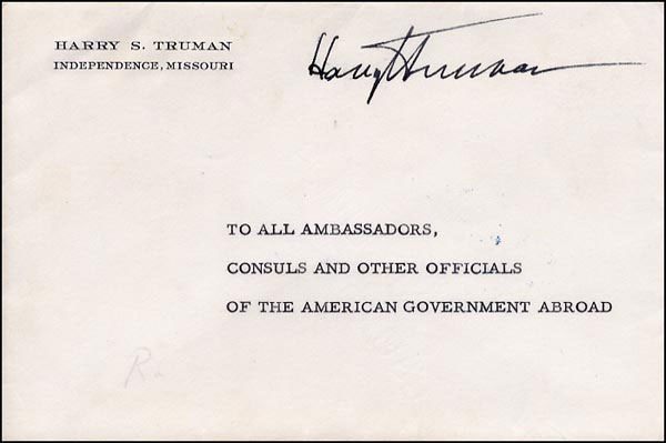 Lot #118 Harry S. Truman