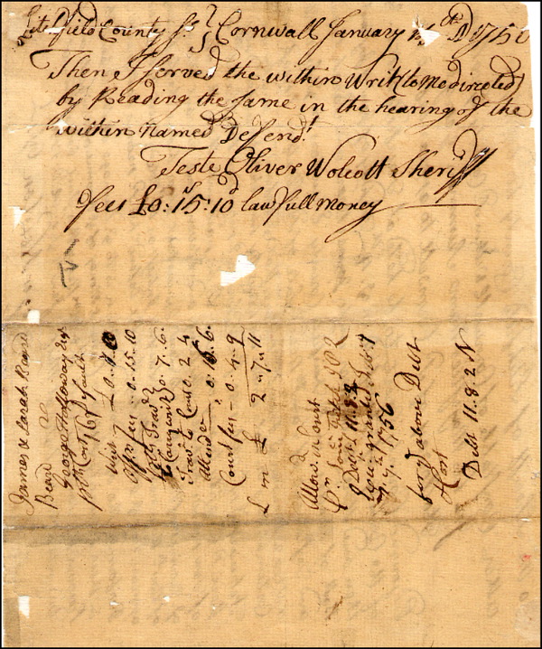 Lot #223  Declaration of Independence: Wolcott,