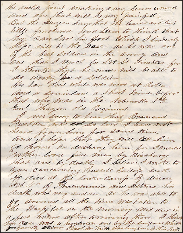 Lot #366 Civil War Letter
