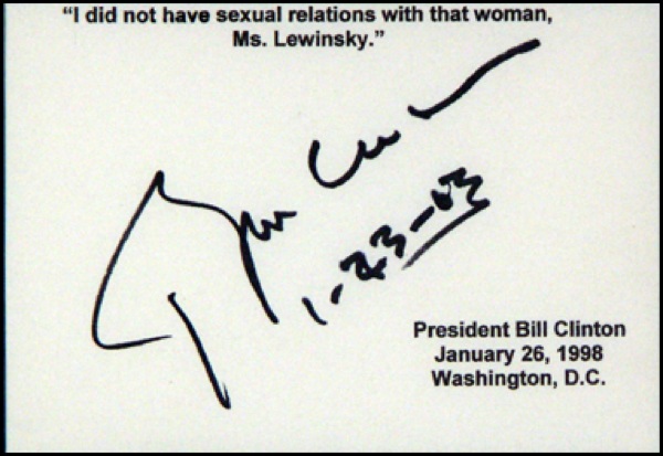 Lot #25 Bill Clinton and Monica Lewinsky