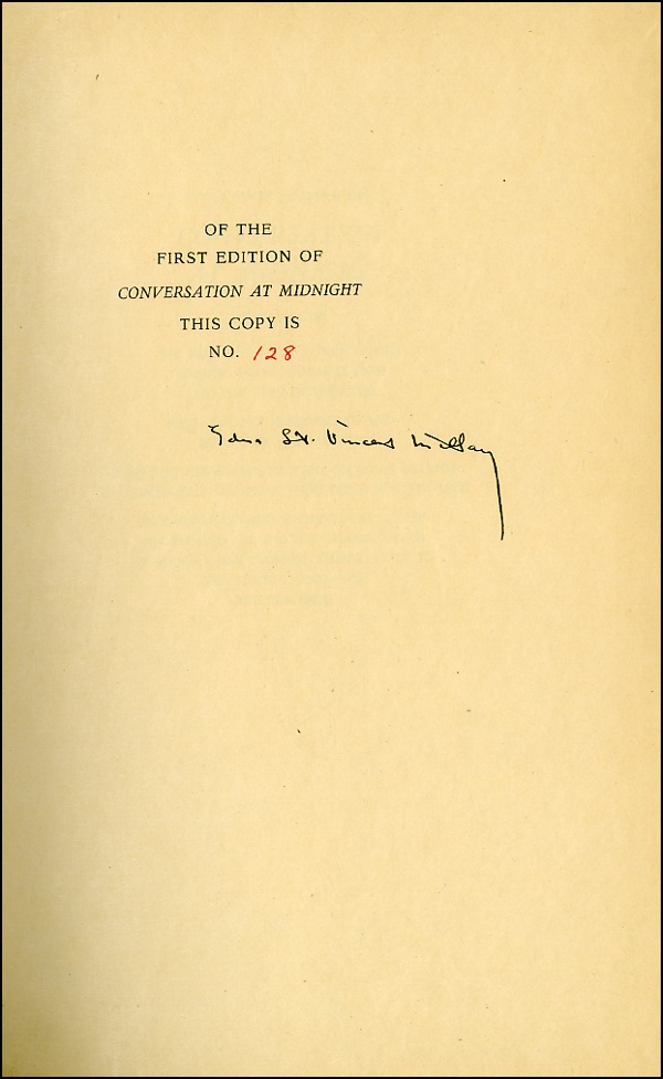 Lot #567 Edna St. Vincent Millay