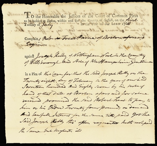 Lot #251 Declaration of Independence: Paine,