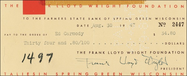 Lot #349 Frank Lloyd Wright