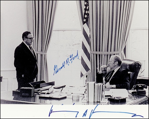 Lot #45 Gerald Ford and Henry Kissinger