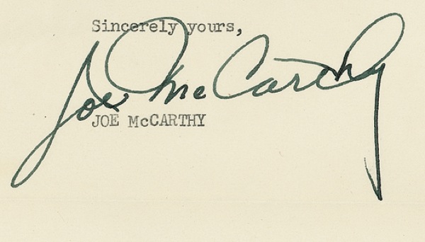 Lot #265 Joseph McCarthy