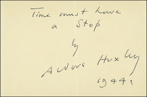 Lot #369 Aldous Huxley