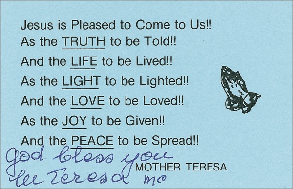 Lot #232 Mother Teresa