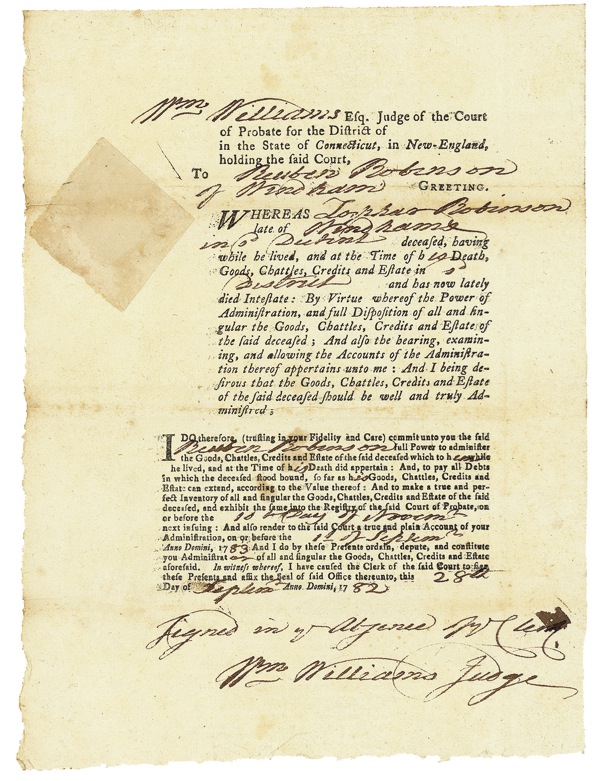 Lot #169 Declaration of Independence: Williams, William