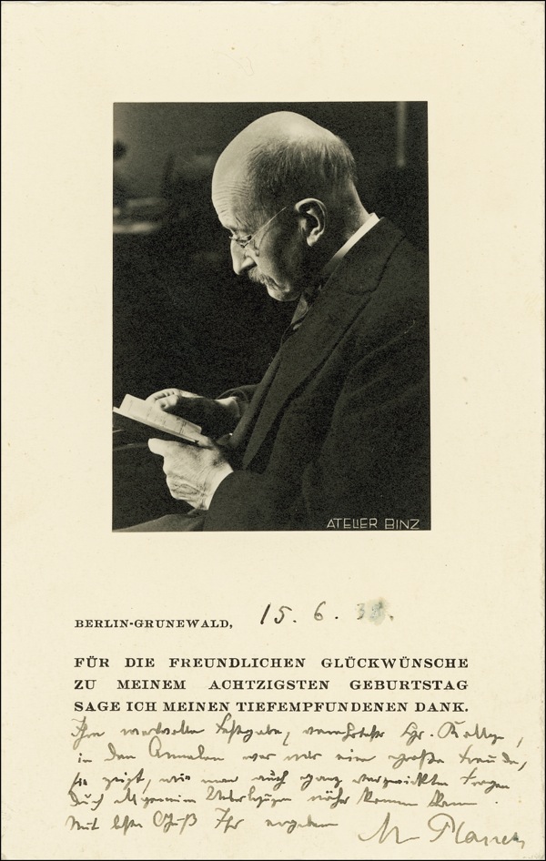 Lot #284 Max Planck