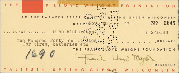 Lot #314 Frank Lloyd Wright
