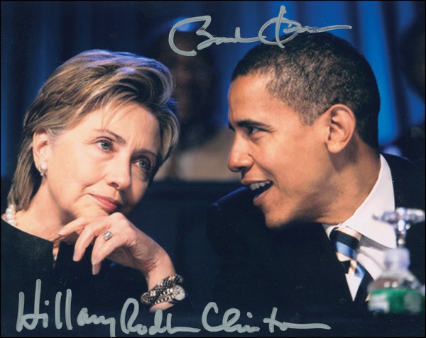 Lot #25 Hillary Clinton and Barack Obama - Image 1