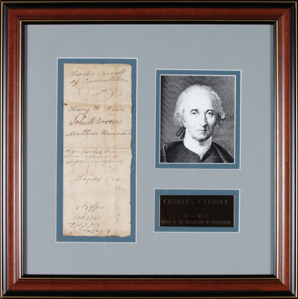 Lot #243 Declaration of Independence: Carroll,