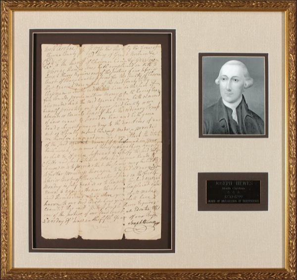 Lot #253 Declaration of Independence: Hewes,