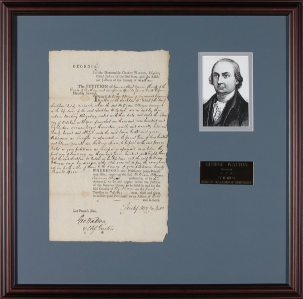 Lot #274 Declaration of Independence: Walton,