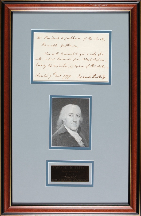 Lot #270 Declaration of Independence: Rutledge,