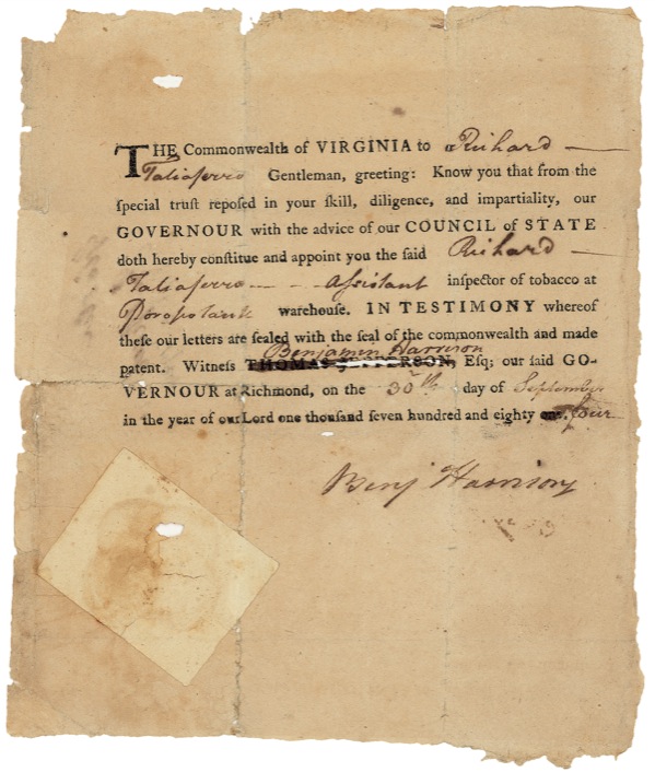Lot #250 Declaration of Independence: Harrison,