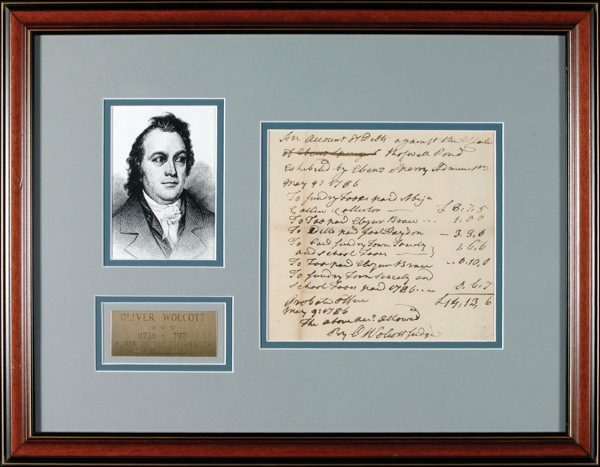 Lot #206 Declaration of Independence: Wolcott,