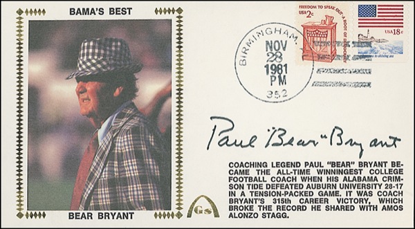 Lot #1329 Paul “Bear” Bryant