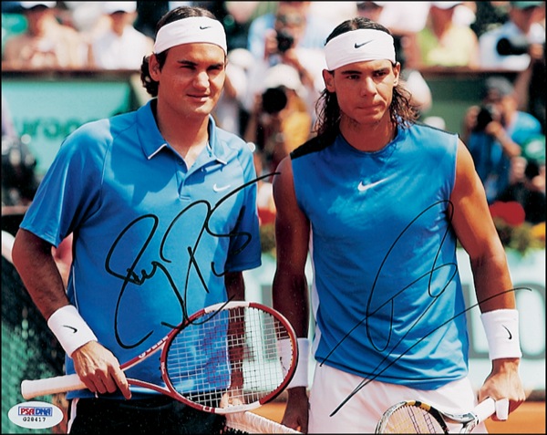 Lot #1285 Roger Federer and Rafael Nadal