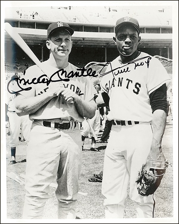 Lot #1329 Mickey Mantle and Willie Mays