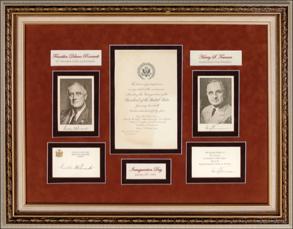 Lot #125 Franklin D. Roosevelt and Harry S. Truman