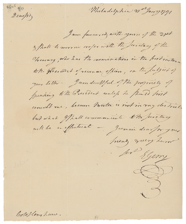 Lot #195  Declaration of Independence: Gerry, Elbridge - Image 1