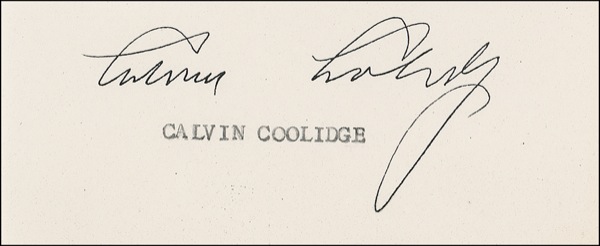 Lot #34 Calvin Coolidge - Image 1