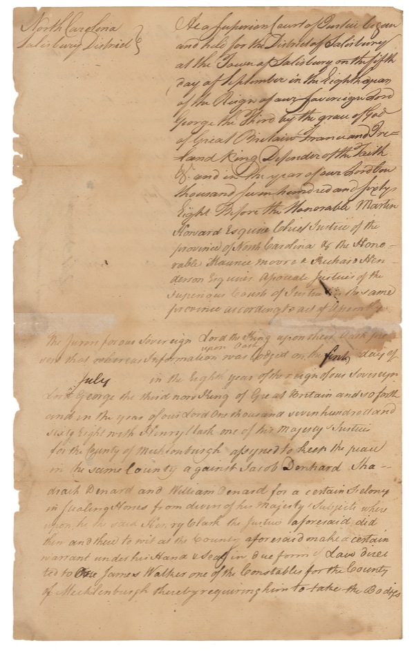 Lot #164 Declaration of Independence: Hooper, William - Image 1