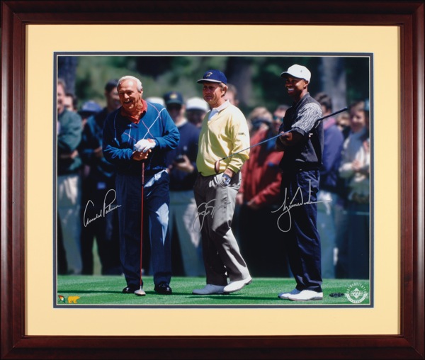 Lot #1474 Tiger Woods, Arnold Palmer, and Jack Nicklaus - Image 1