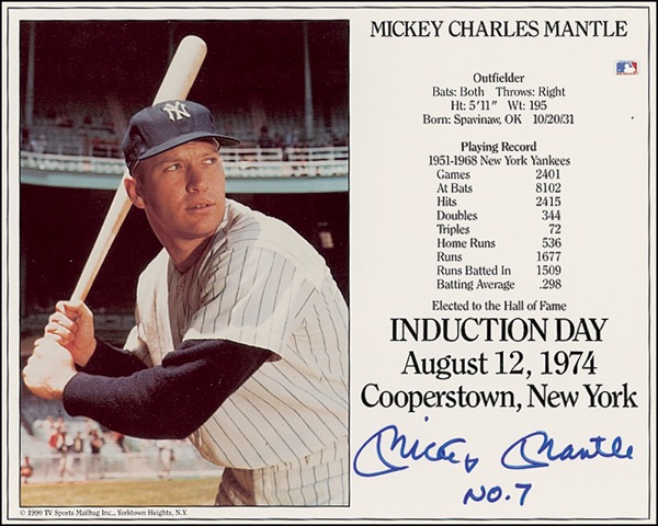 Lot #1307 Mickey Mantle