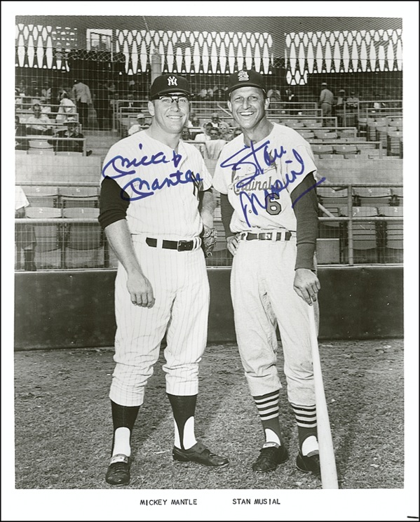 Lot #1304 Mickey Mantle and Stan Musial - Image 1