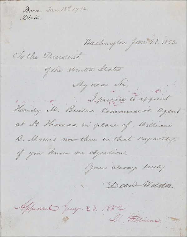 Lot #37 Millard Fillmore and Daniel Webster - Image 1